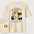 PetTaxClub Cafecto and Gains Dog Classic T Shirt （Two Sided Print）