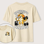 PetTaxClub Cafecto and Gains Dog Classic T Shirt （Two Sided Print）