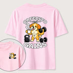 PetTaxClub Cafecto and Gains Dog Classic T Shirt （Two Sided Print）