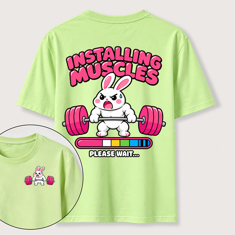 PetTaxClub Installing Muscles Rabbit Classic T Shirt （Two Sided Print）