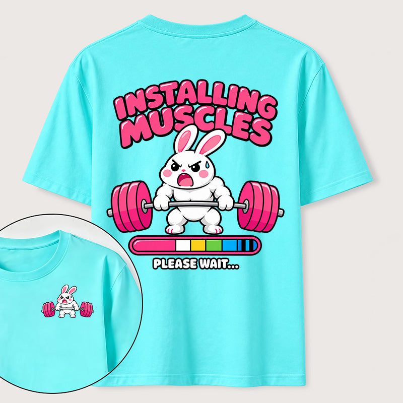 PetTaxClub Installing Muscles Rabbit Classic T Shirt （Two Sided Print）