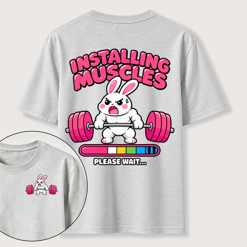 PetTaxClub Installing Muscles Rabbit Classic T Shirt （Two Sided Print）