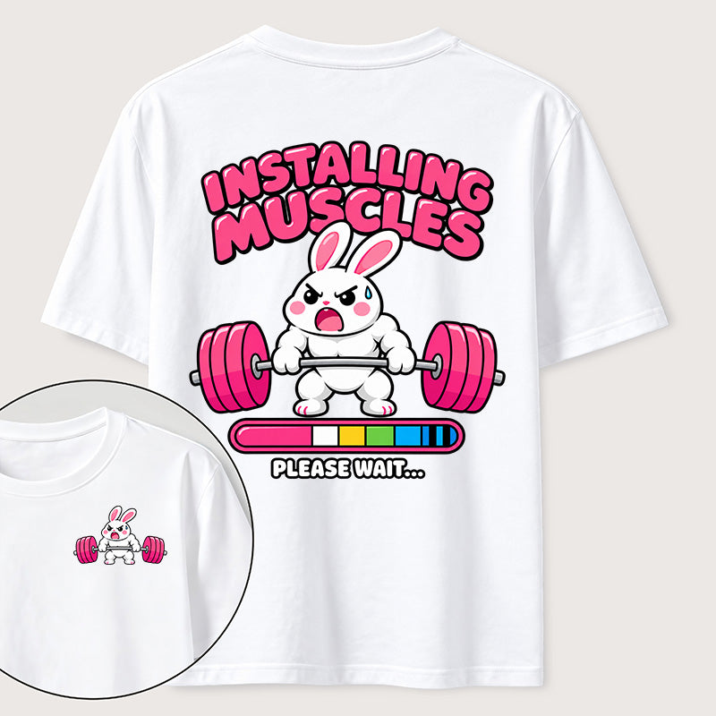 PetTaxClub Installing Muscles Rabbit Classic T Shirt （Two Sided Print）