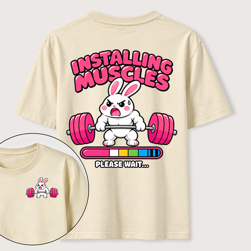 PetTaxClub Installing Muscles Rabbit Classic T Shirt （Two Sided Print）