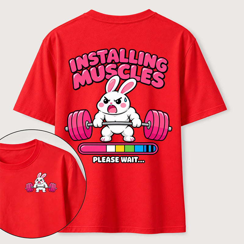 PetTaxClub Installing Muscles Rabbit Classic T Shirt （Two Sided Print）