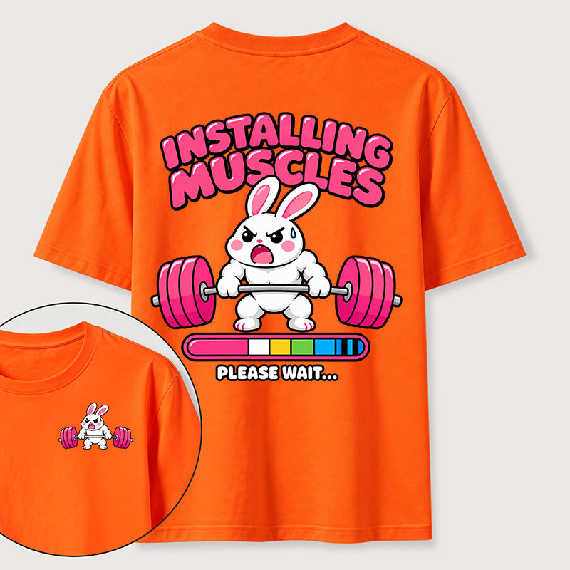 PetTaxClub Installing Muscles Rabbit Classic T Shirt （Two Sided Print）