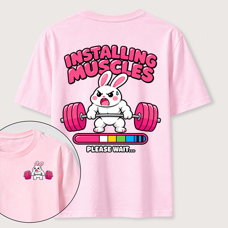 PetTaxClub Installing Muscles Rabbit Classic T Shirt （Two Sided Print）