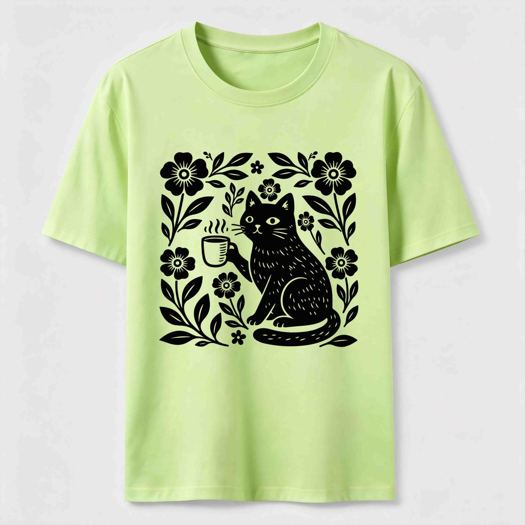 PetTaxClub Coffee Cat Floral Classic T-Shirt