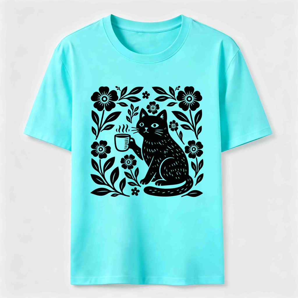 PetTaxClub Coffee Cat Floral Classic T-Shirt