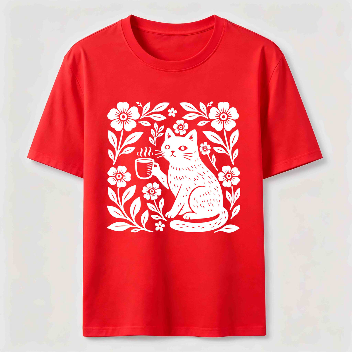 PetTaxClub Coffee Cat Floral Classic T-Shirt