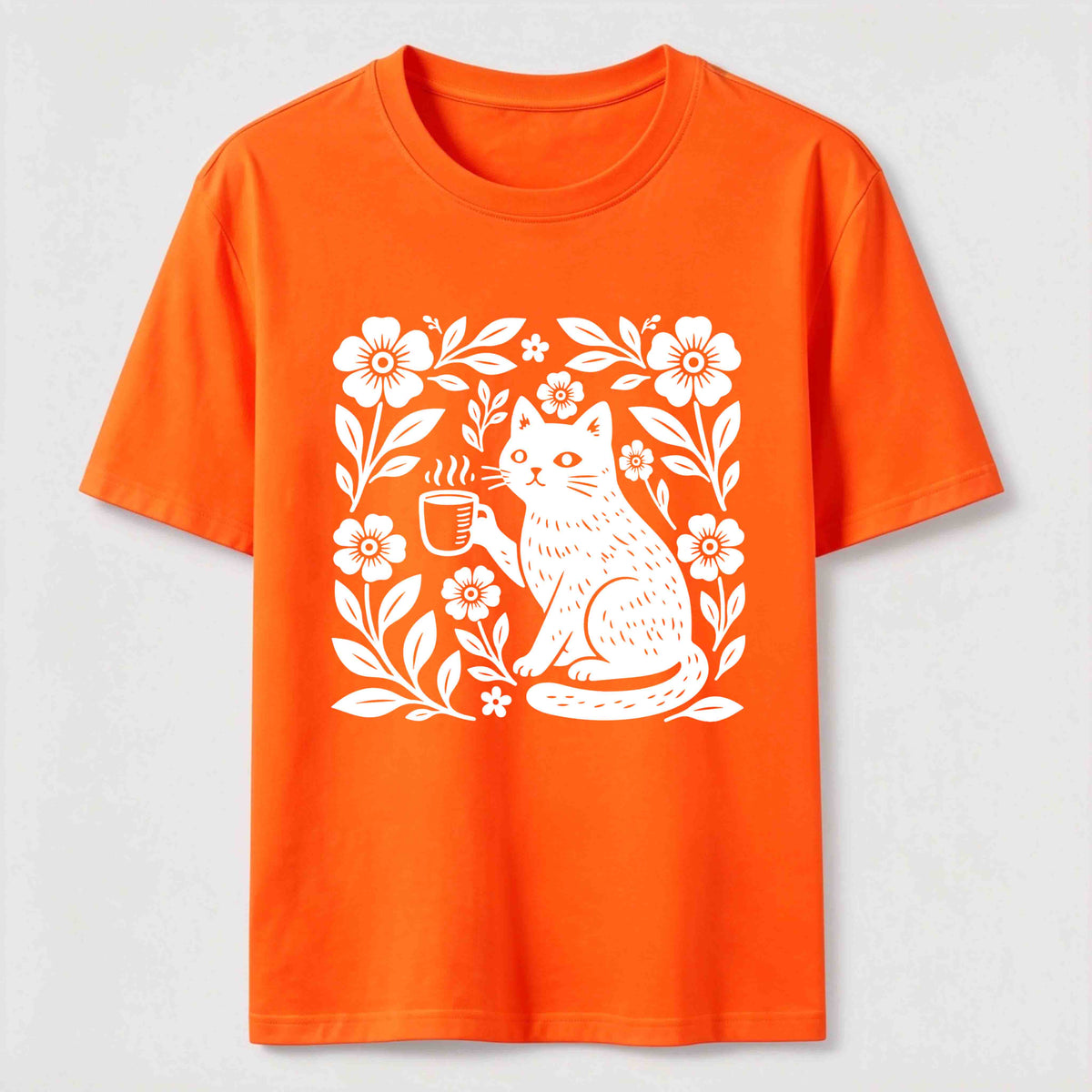 PetTaxClub Coffee Cat Floral Classic T-Shirt