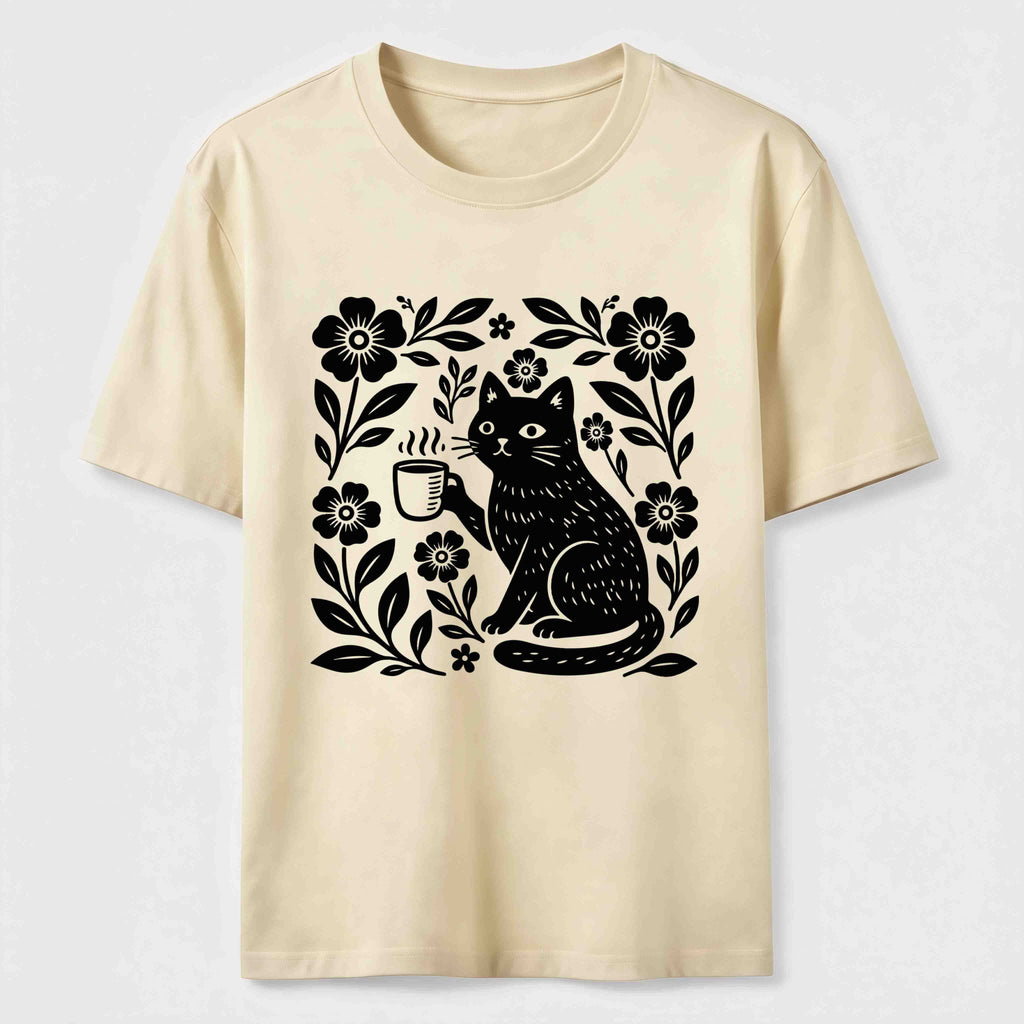 PetTaxClub Coffee Cat Floral Classic T-Shirt