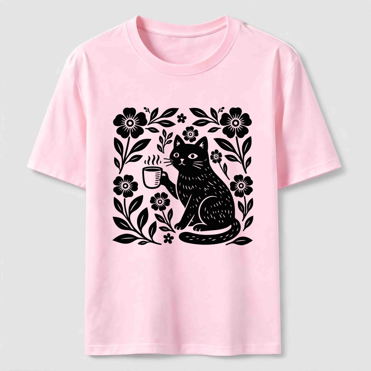 PetTaxClub Coffee Cat Floral Classic T-Shirt