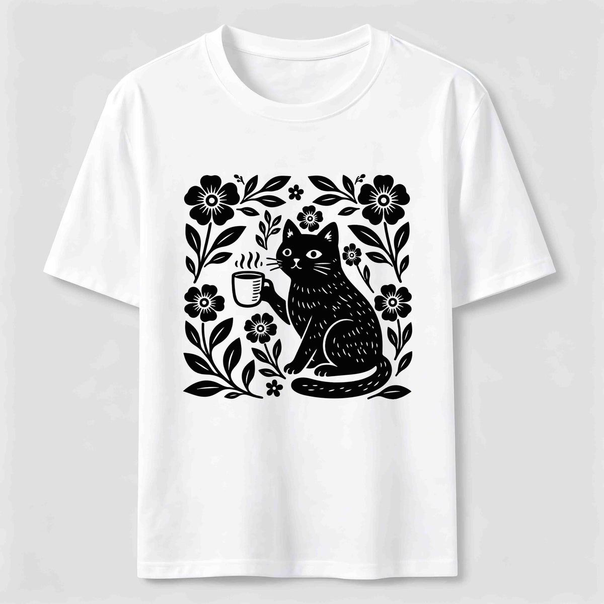 PetTaxClub Coffee Cat Floral Classic T-Shirt
