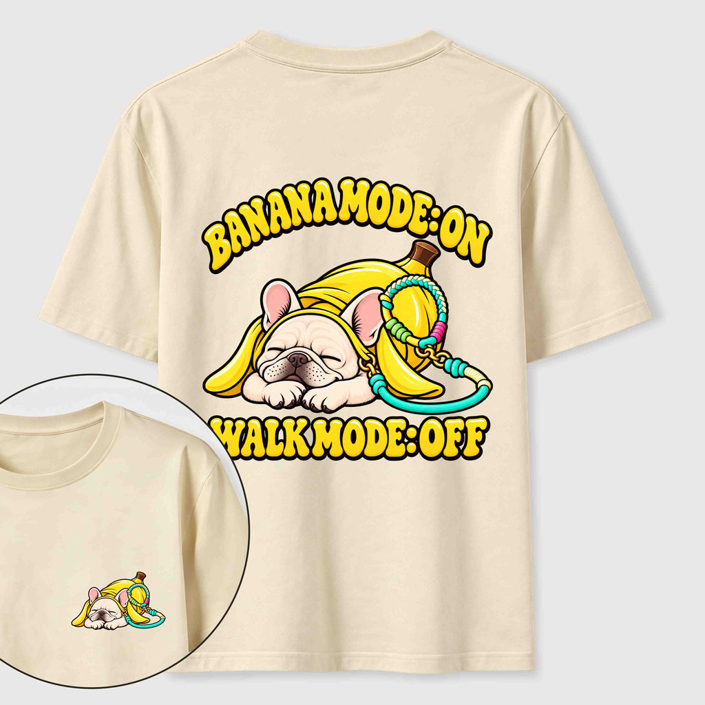 PetTaxClub Banana Mode French Bulldog Classic T-Shirt（Two Sided Print）