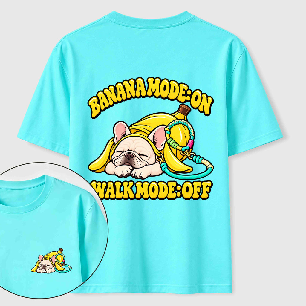 PetTaxClub Banana Mode French Bulldog Classic T-Shirt（Two Sided Print）