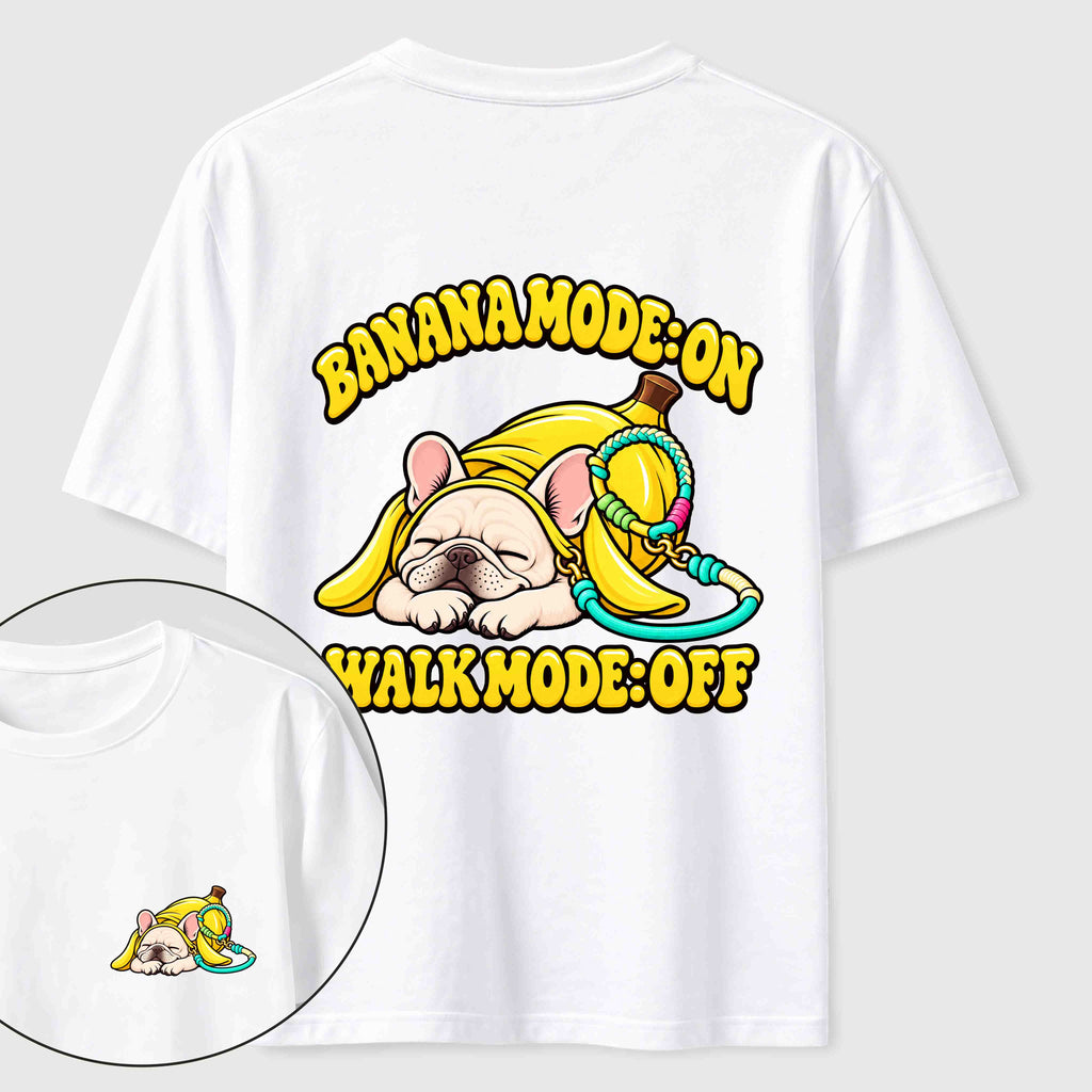PetTaxClub Banana Mode French Bulldog Classic T-Shirt（Two Sided Print）