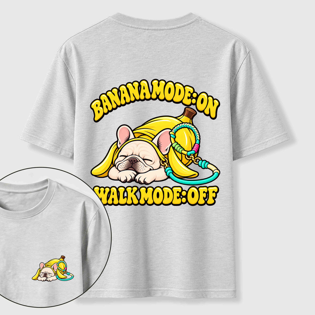 PetTaxClub Banana Mode French Bulldog Classic T-Shirt（Two Sided Print）