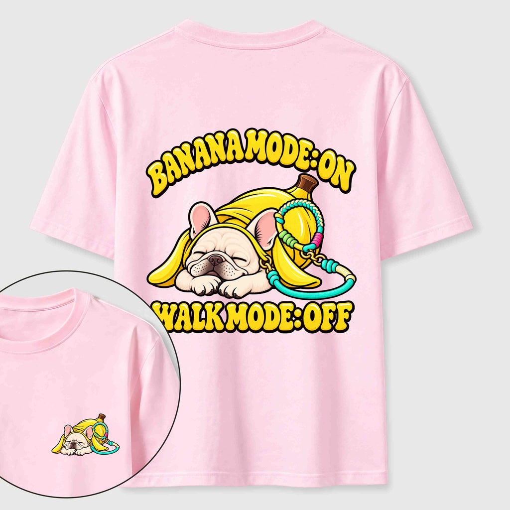 PetTaxClub Banana Mode French Bulldog Classic T-Shirt（Two Sided Print）