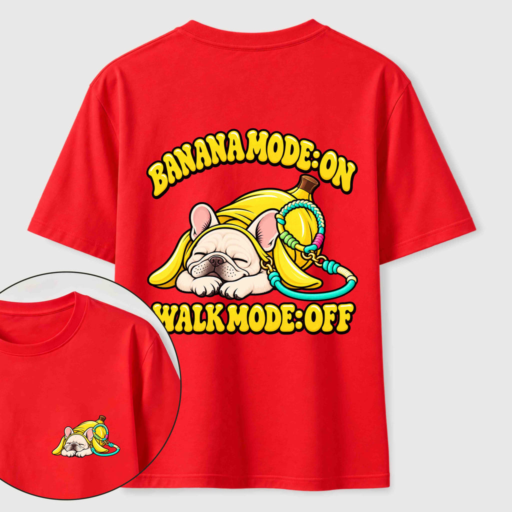 PetTaxClub Banana Mode French Bulldog Classic T-Shirt（Two Sided Print）