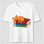 PetTaxClub Sleeping Cat Books Classic T-Shirt