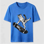 PetTaxClub Skateboarding Acrobat Cat Classic T-Shirt