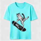 PetTaxClub Skateboarding Acrobat Cat Classic T-Shirt