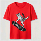 PetTaxClub Skateboarding Acrobat Cat Classic T-Shirt