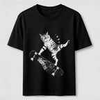 PetTaxClub Skateboarding Acrobat Cat Classic T-Shirt