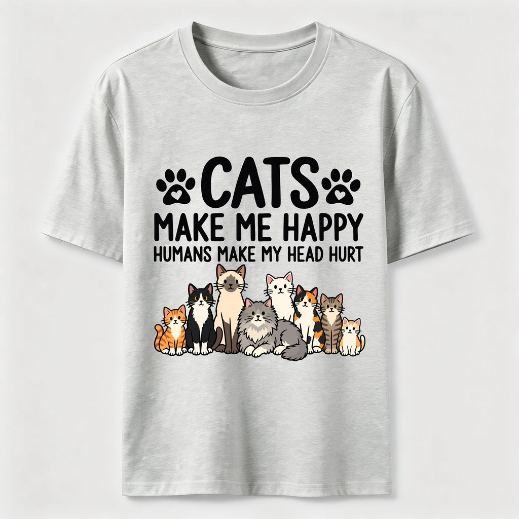 PetTaxClub Cats Make Me Happy SLG Classic T-Shirt