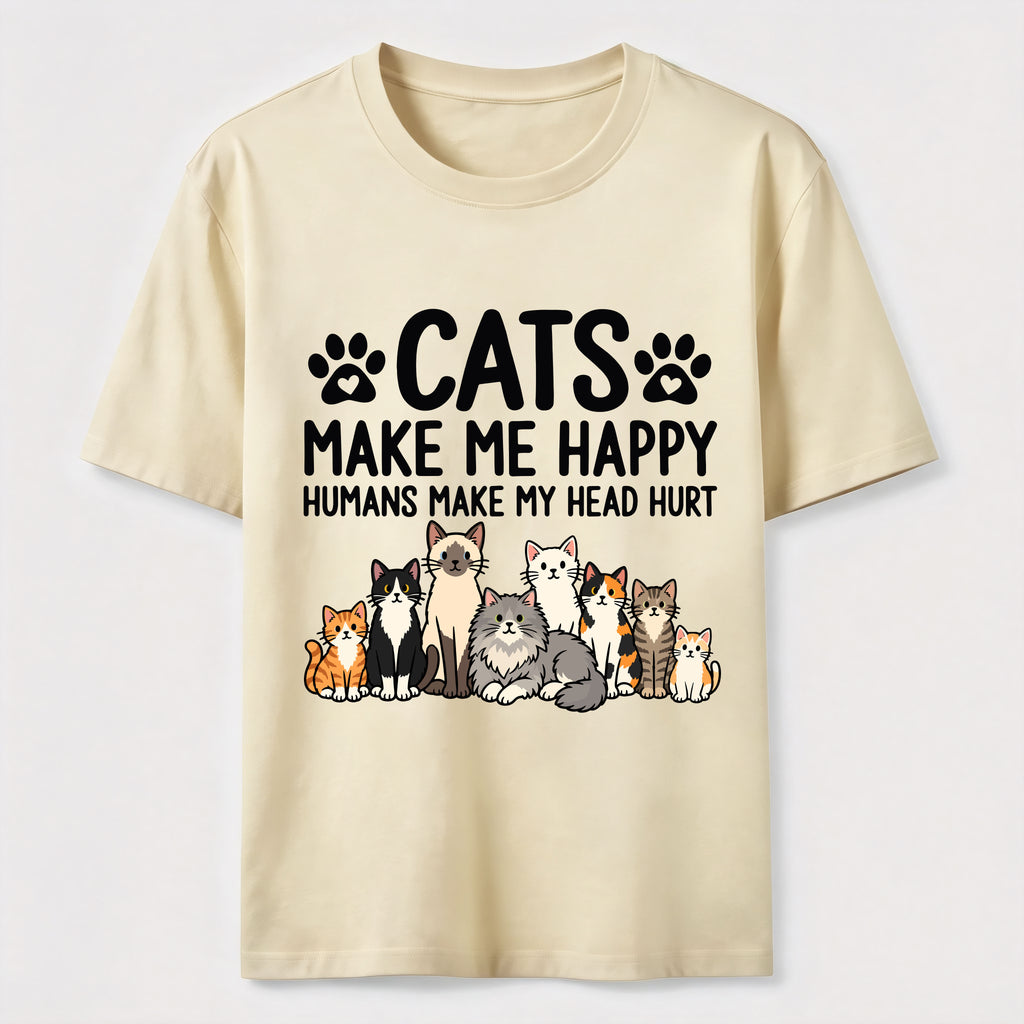 PetTaxClub Cats Make Me Happy SLG Classic T-Shirt