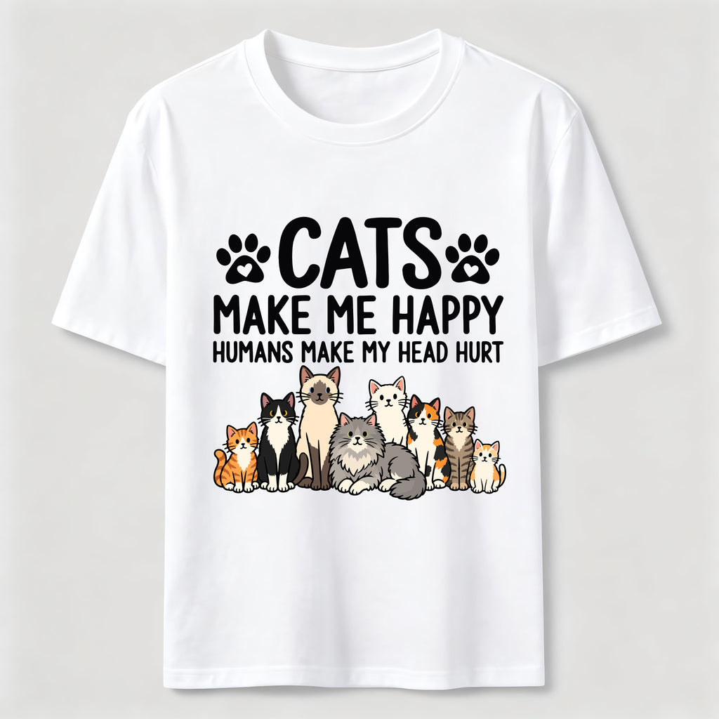 PetTaxClub Cats Make Me Happy SLG Classic T-Shirt