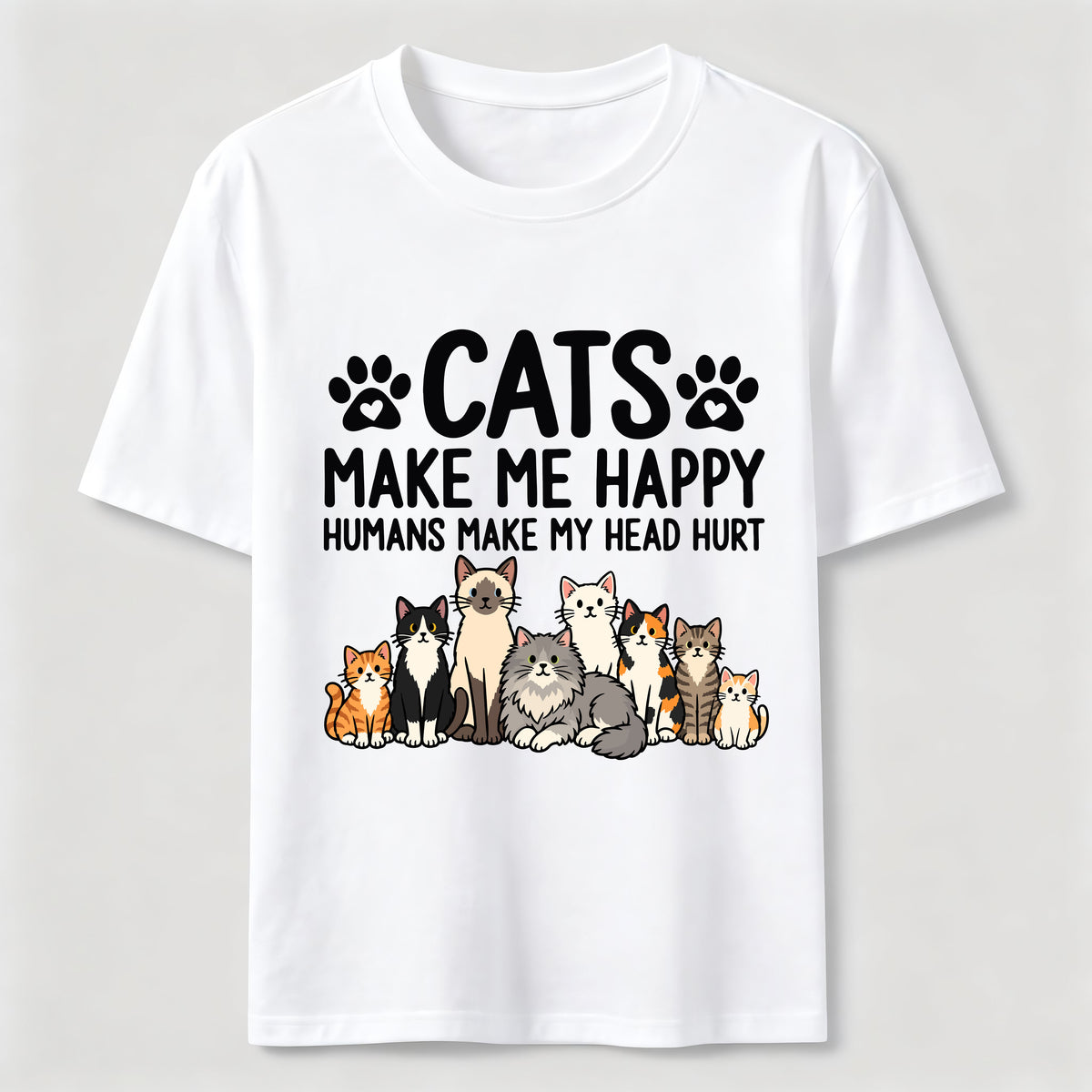 PetTaxClub Cats Make Me Happy SLG Classic T-Shirt