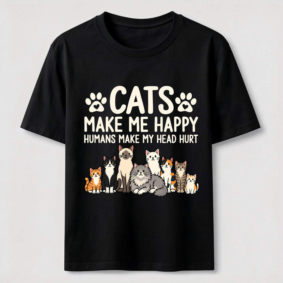 PetTaxClub Cats Make Me Happy SLG Classic T-Shirt