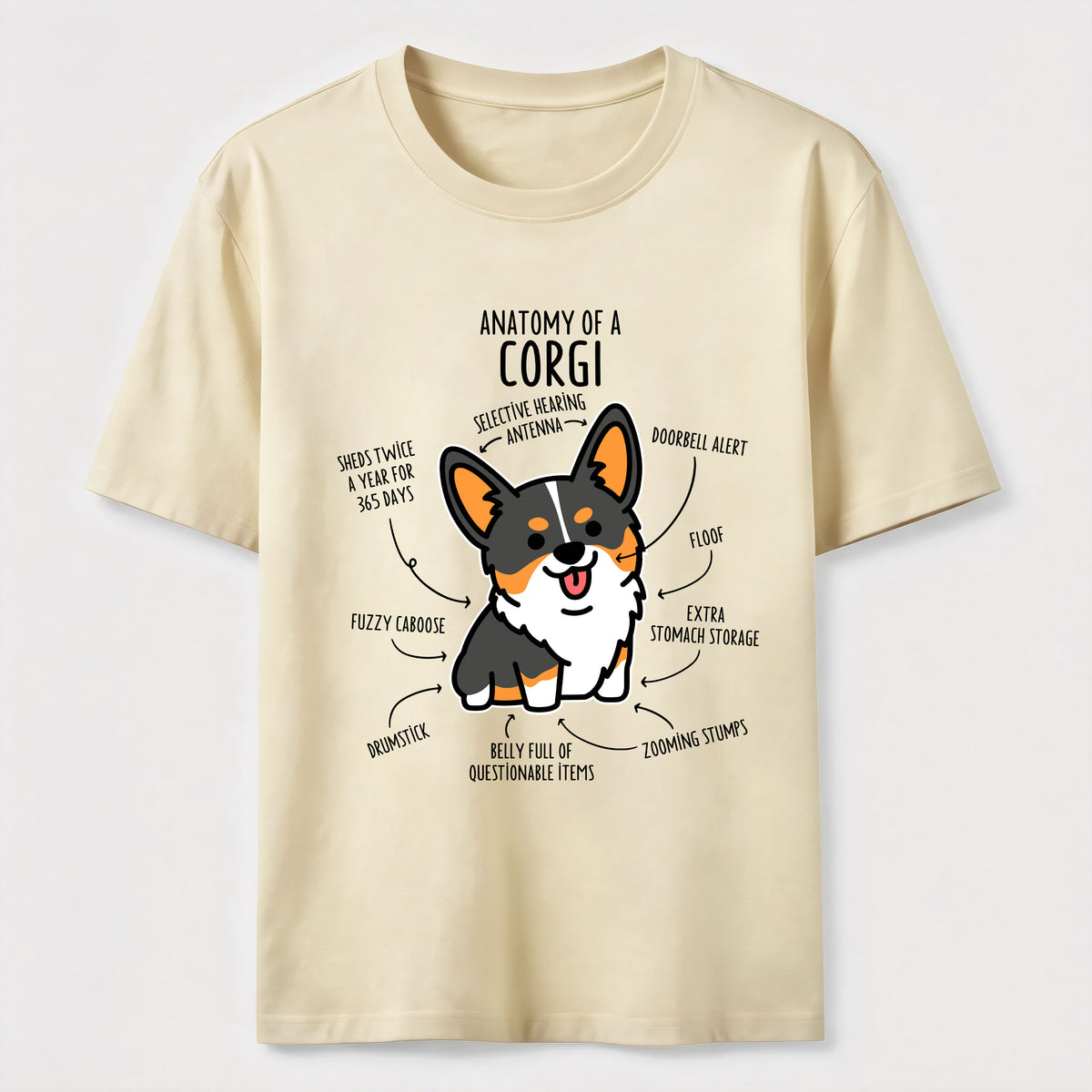 PetTaxClub Anatomy Of A Corgi Classic T-Shirt