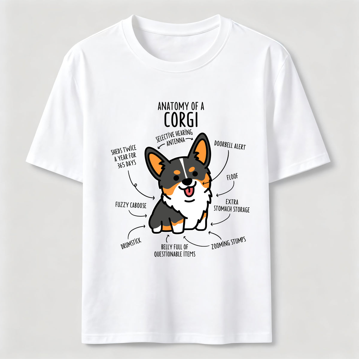 PetTaxClub Anatomy Of A Corgi Classic T-Shirt