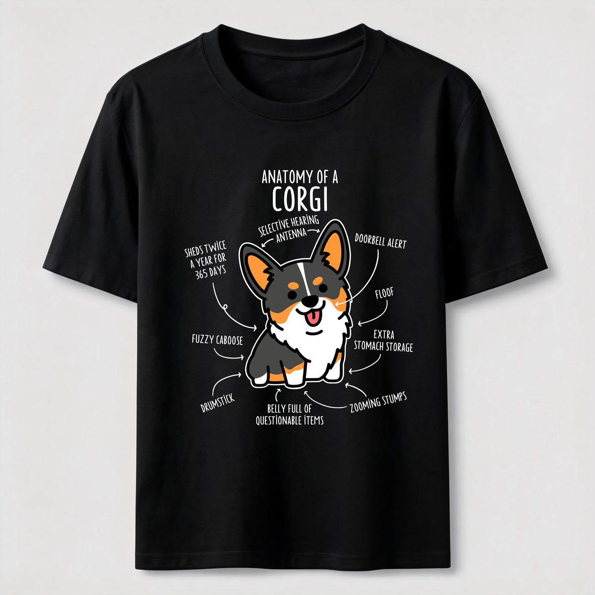 PetTaxClub Anatomy Of A Corgi Classic T-Shirt