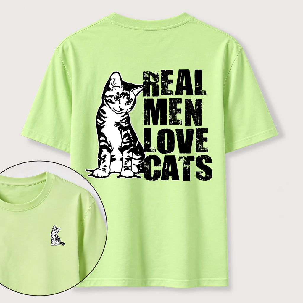PetTaxClub Even Tough Guys Love Cats Classic T-Shirt（Two Sided Print）