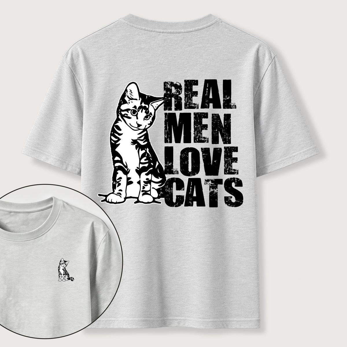 PetTaxClub Even Tough Guys Love Cats Classic T-Shirt（Two Sided Print）