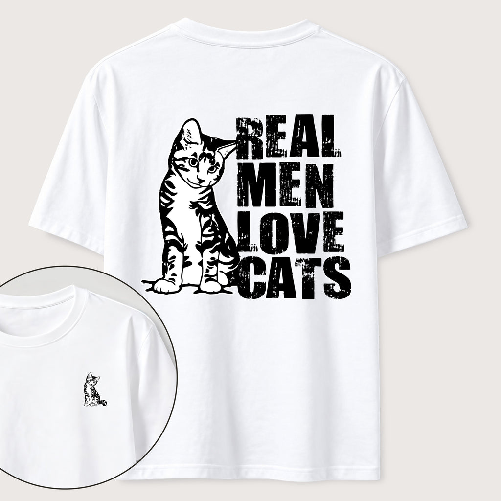 PetTaxClub Even Tough Guys Love Cats Classic T-Shirt（Two Sided Print）