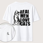 PetTaxClub Even Tough Guys Love Cats Classic T-Shirt（Two Sided Print）