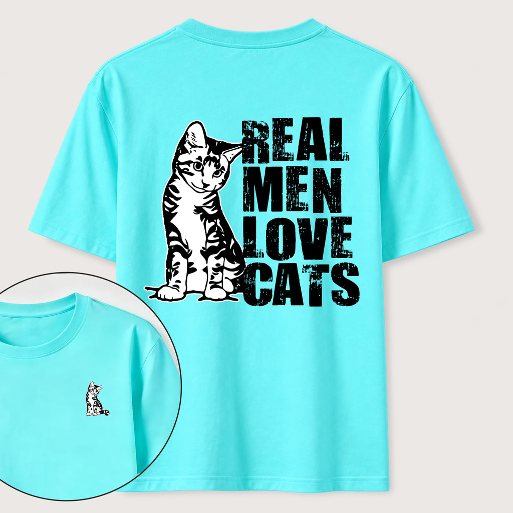 PetTaxClub Even Tough Guys Love Cats Classic T-Shirt（Two Sided Print）