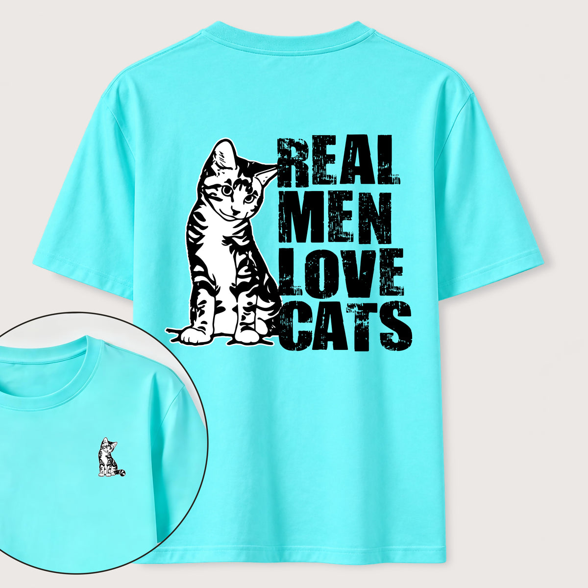 PetTaxClub Even Tough Guys Love Cats Classic T-Shirt（Two Sided Print）