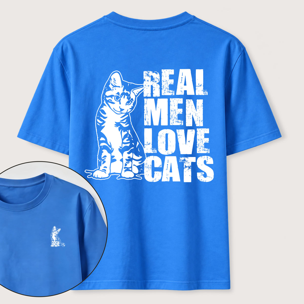 PetTaxClub Even Tough Guys Love Cats Classic T-Shirt（Two Sided Print）