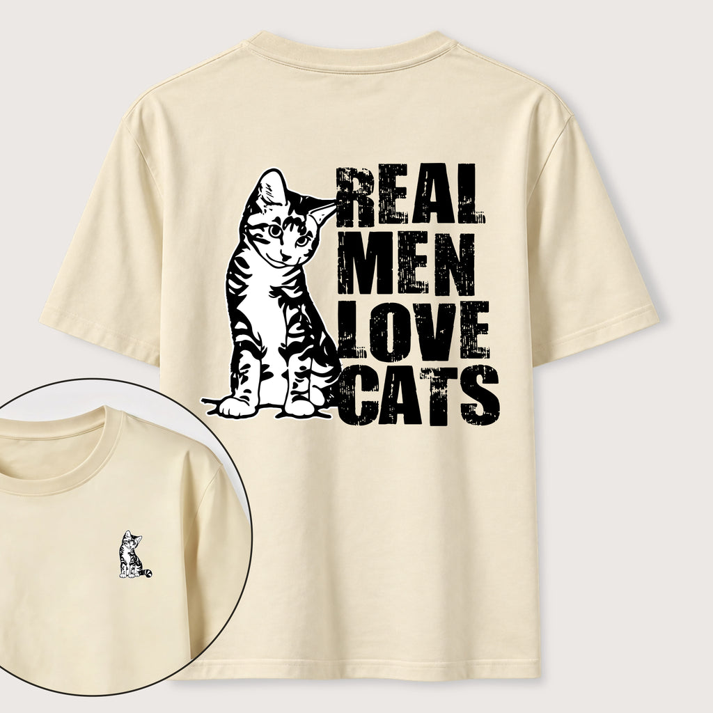 PetTaxClub Even Tough Guys Love Cats Classic T-Shirt（Two Sided Print）