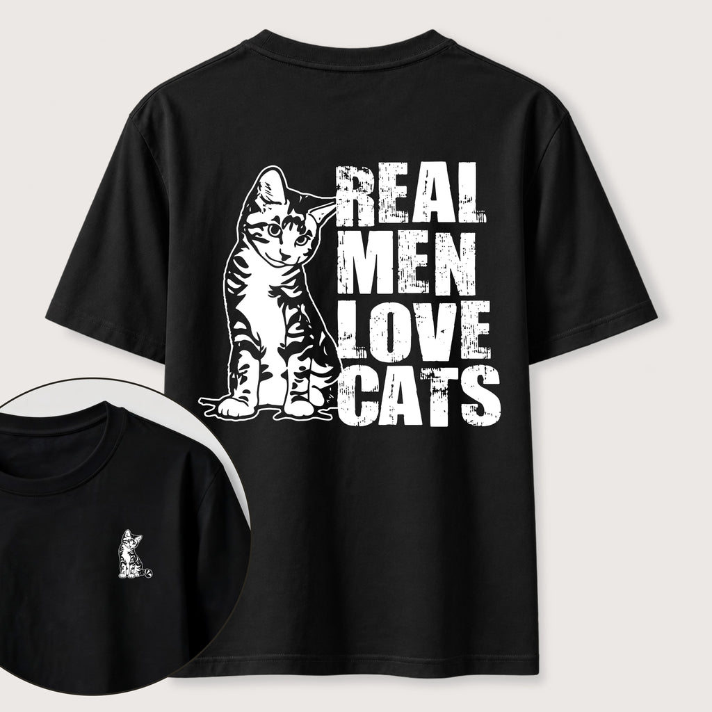 PetTaxClub Even Tough Guys Love Cats Classic T-Shirt（Two Sided Print）