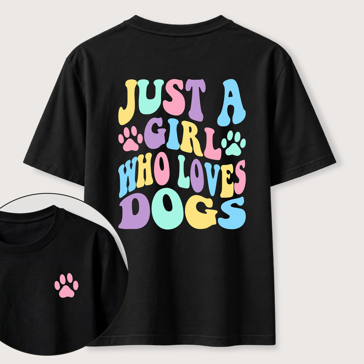 PetTaxClub The Girl Who Loves Dogs Classic T-Shirt（Two Sided Print）