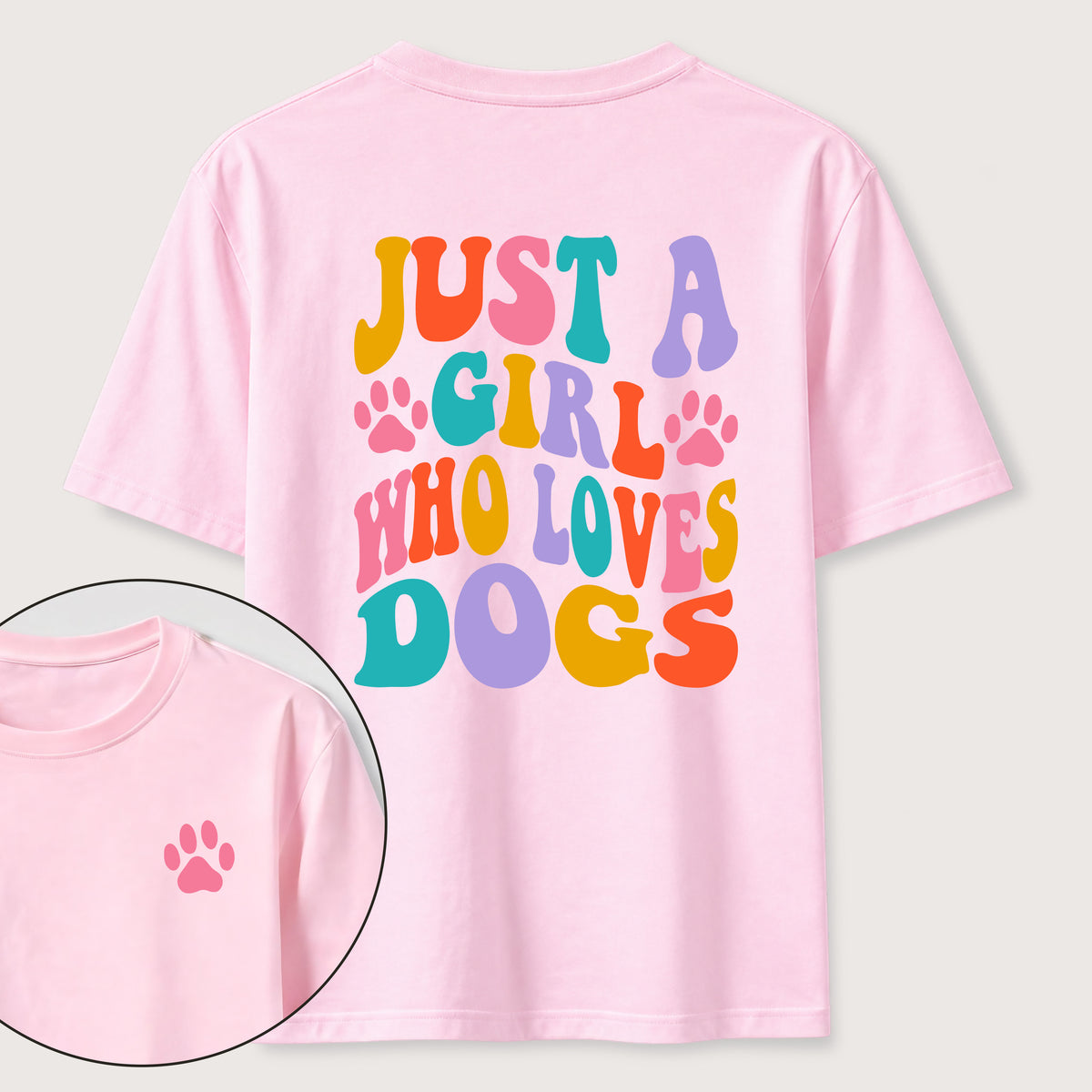 PetTaxClub The Girl Who Loves Dogs Classic T-Shirt（Two Sided Print）