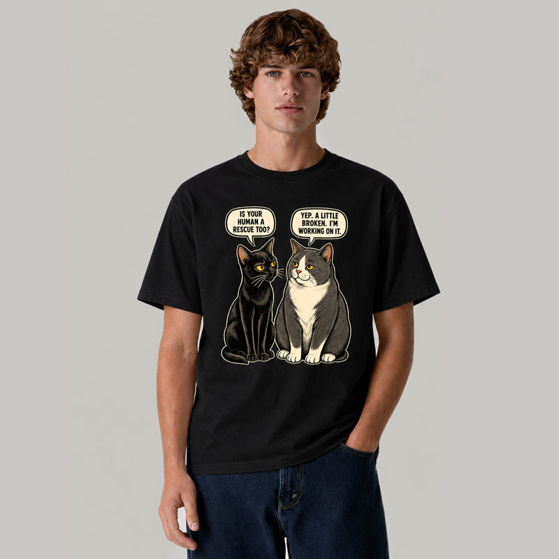 PetTaxClub Rescue Human Cat Conversation Classic T-Shirt