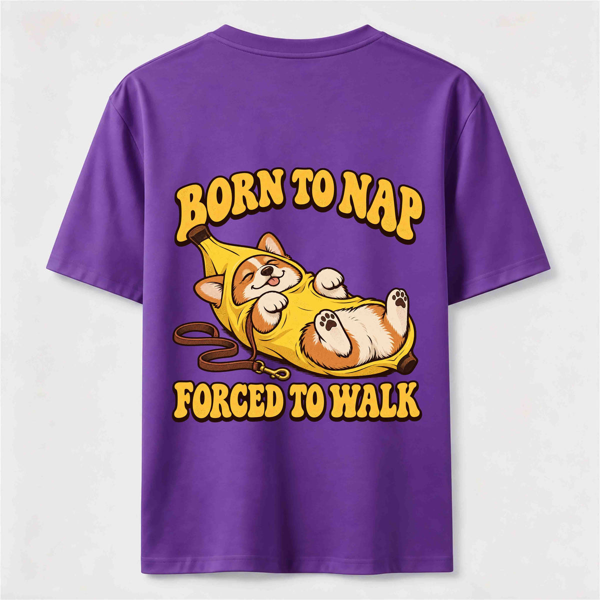 PetTaxClub Born to Nap Corgi Classic T Shirt （Two Sided Print）